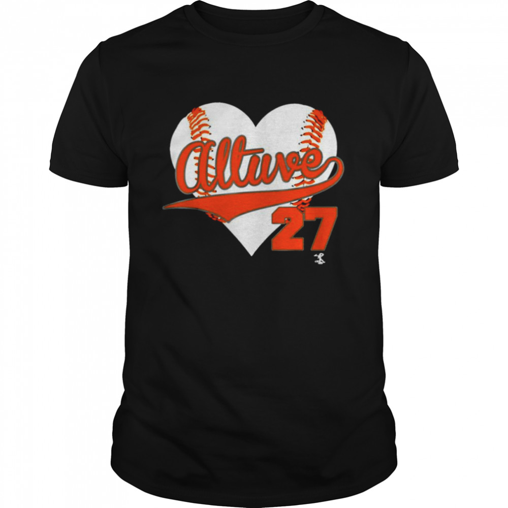 Jose Altuve Houston Astros 27 Baseball Heart shirt