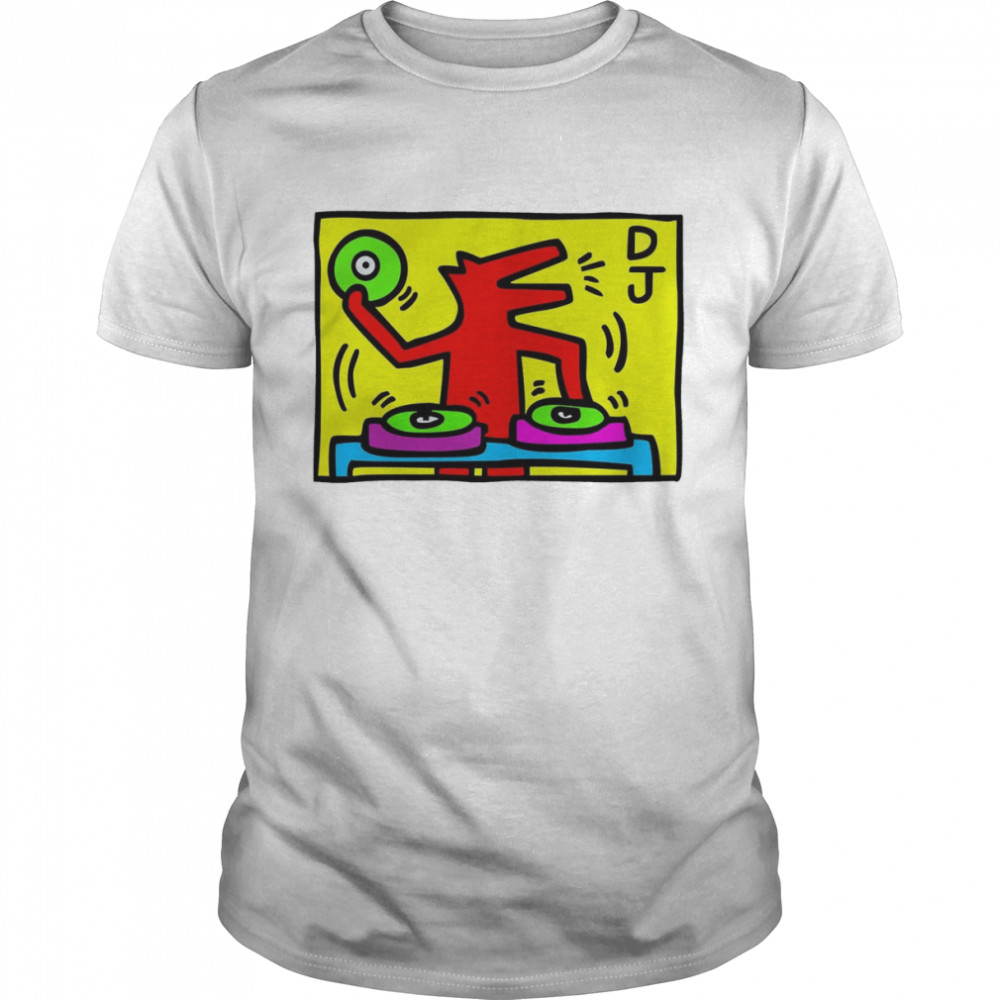 New Keith Haring Dj 1988 Talking Heads Dj Dog shirt