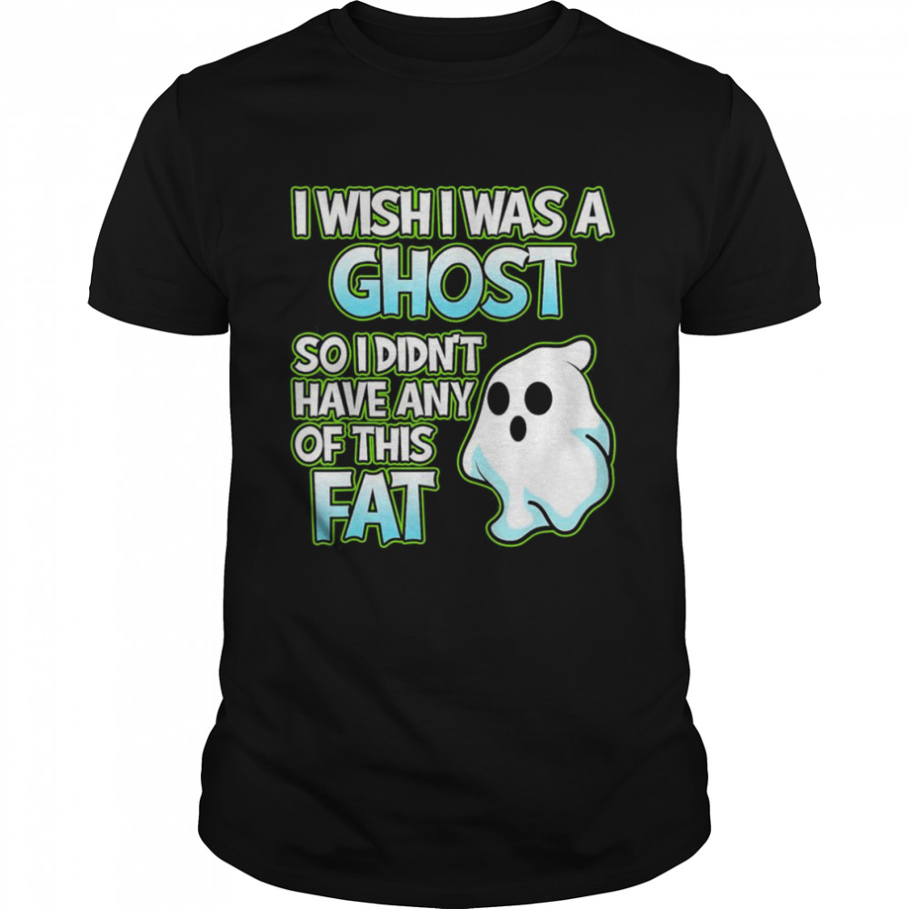 I Wish I Was A Ghost Halloween Skeleton Pumpkin Graphic T-Shirt