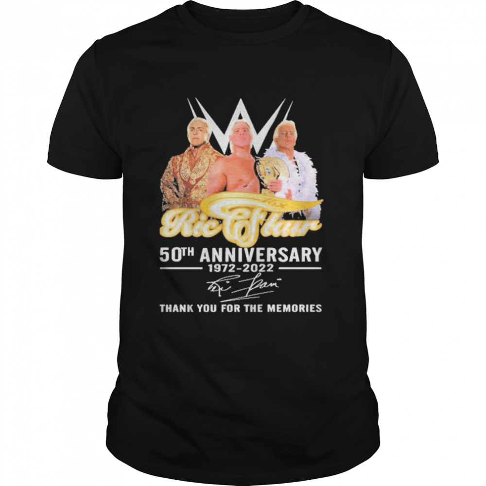 Ric Flair 50Th Anniversary 1972-2022 Thank You For The Memories Signature Shirt