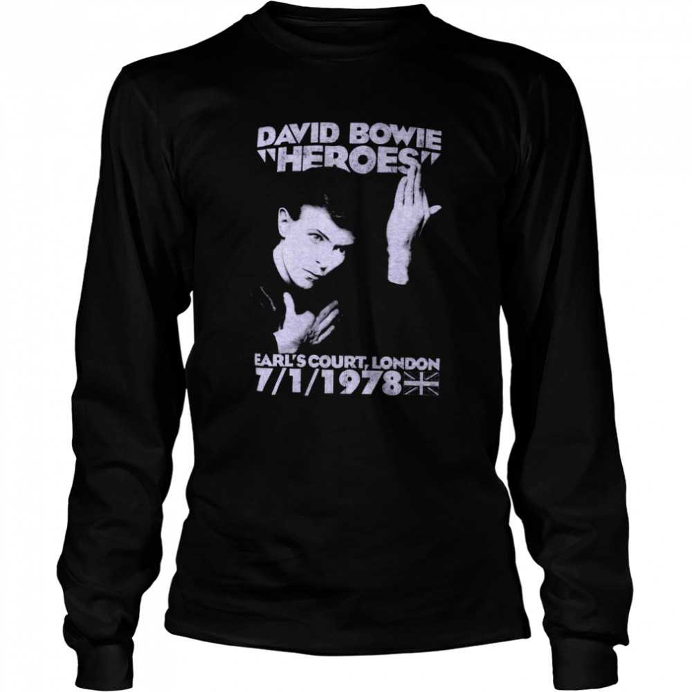 David Bowie Heroes Earls Court Concert Replica 100 shirt Long Sleeved T-shirt