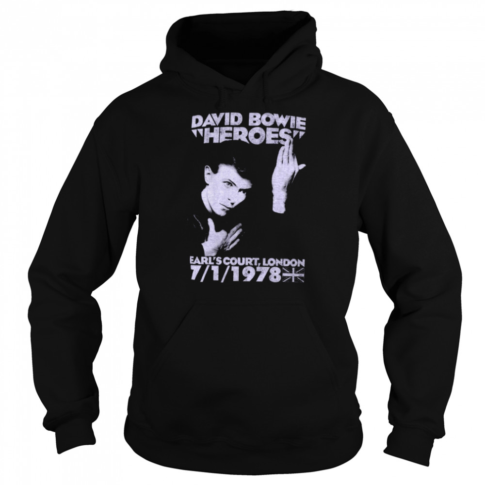 David Bowie Heroes Earls Court Concert Replica 100 shirt Unisex Hoodie