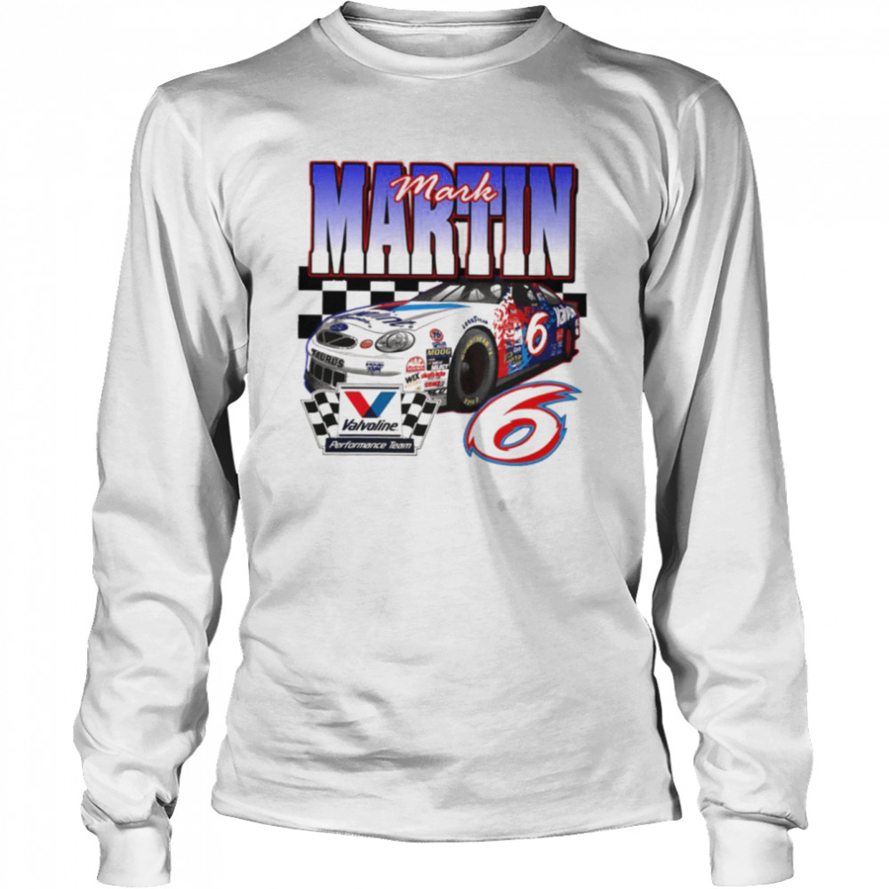 Design Retro Nascar Car Racing Mark Martin shirt Long Sleeved T-shirt