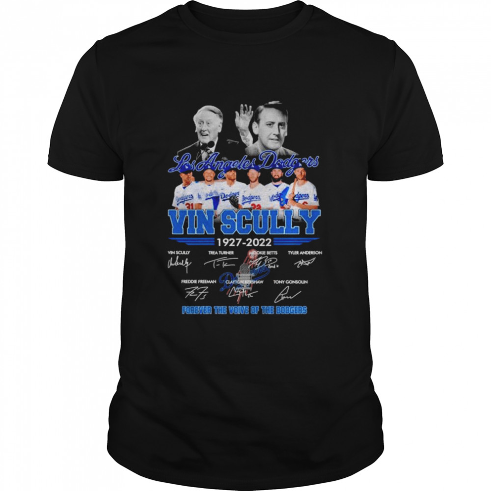 Los Angeles Dodgers Vin Scully forever the voice of the Dodgers signatures shirt