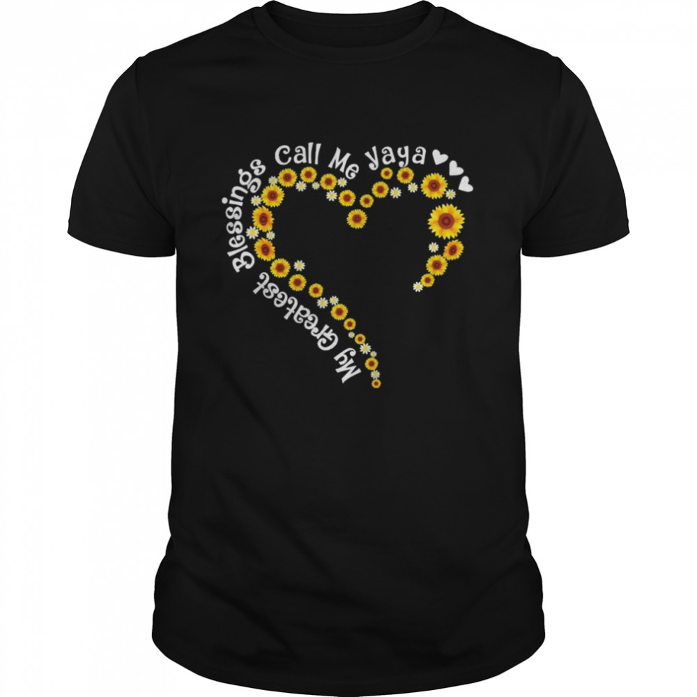 My Greatest Blessings Call Me Yaya Sunflower Heart  Classic Men's T-shirt