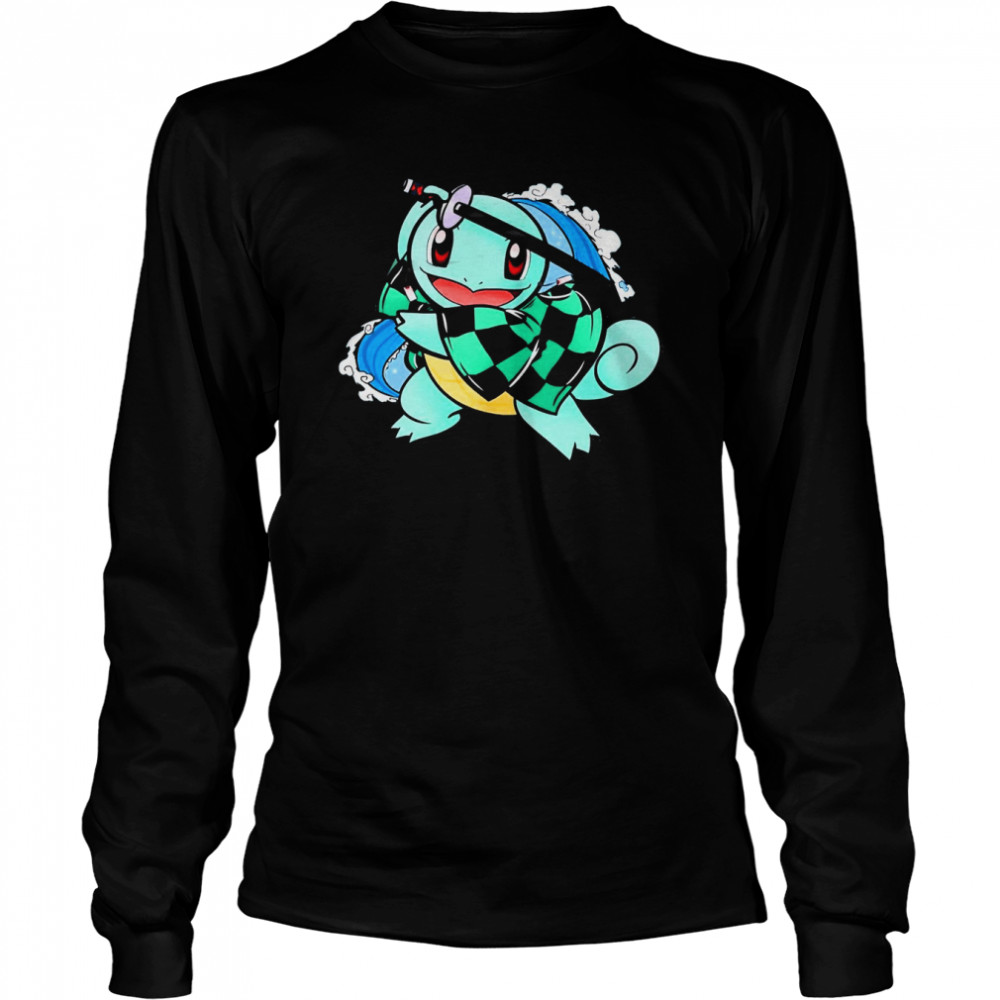 Pokemon Lovely Tanjiro Turtle Water Breathing Chibi shirt Long Sleeved T-shirt