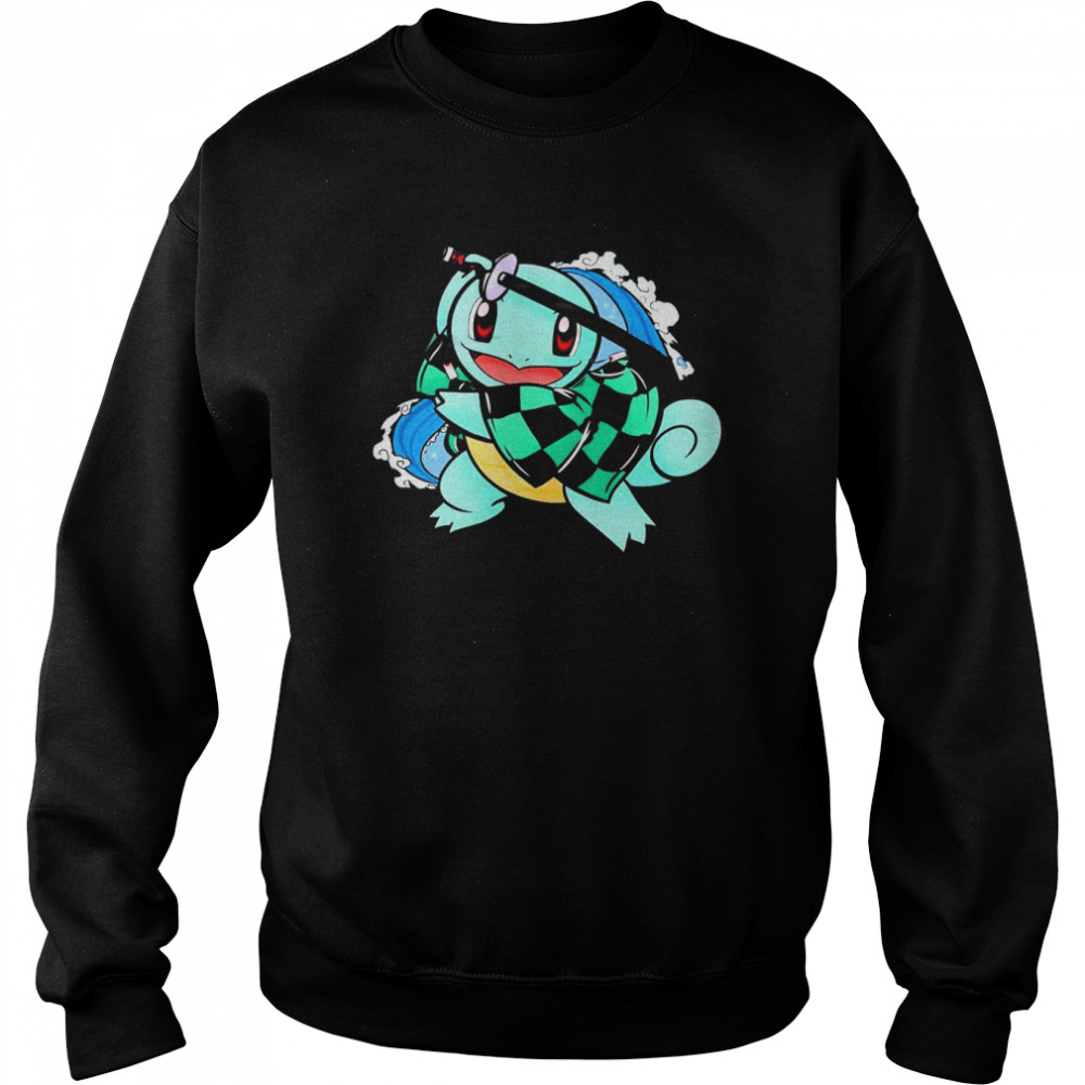 Pokemon Lovely Tanjiro Turtle Water Breathing Chibi shirt Unisex Sweatshirt