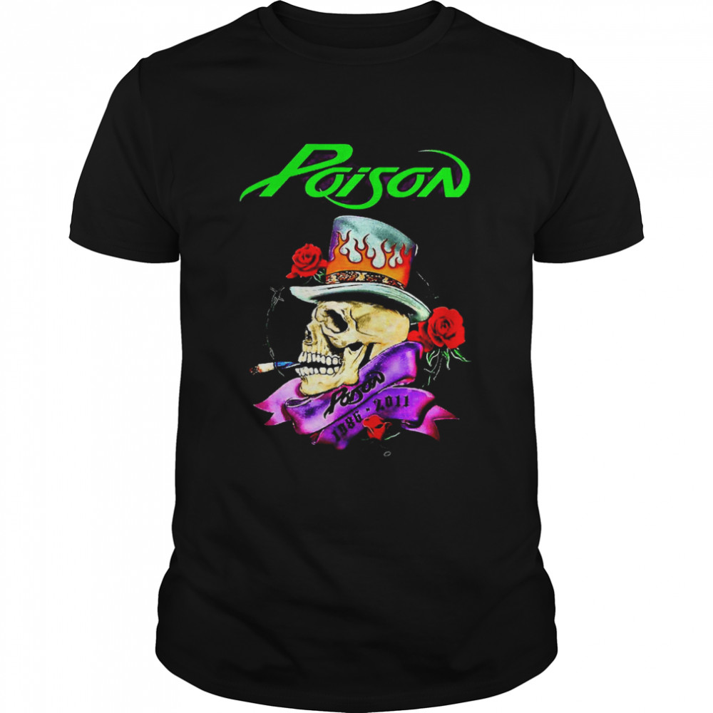 Rose And Smoking Skull Poison Band shirt Classic Men's T-shirt