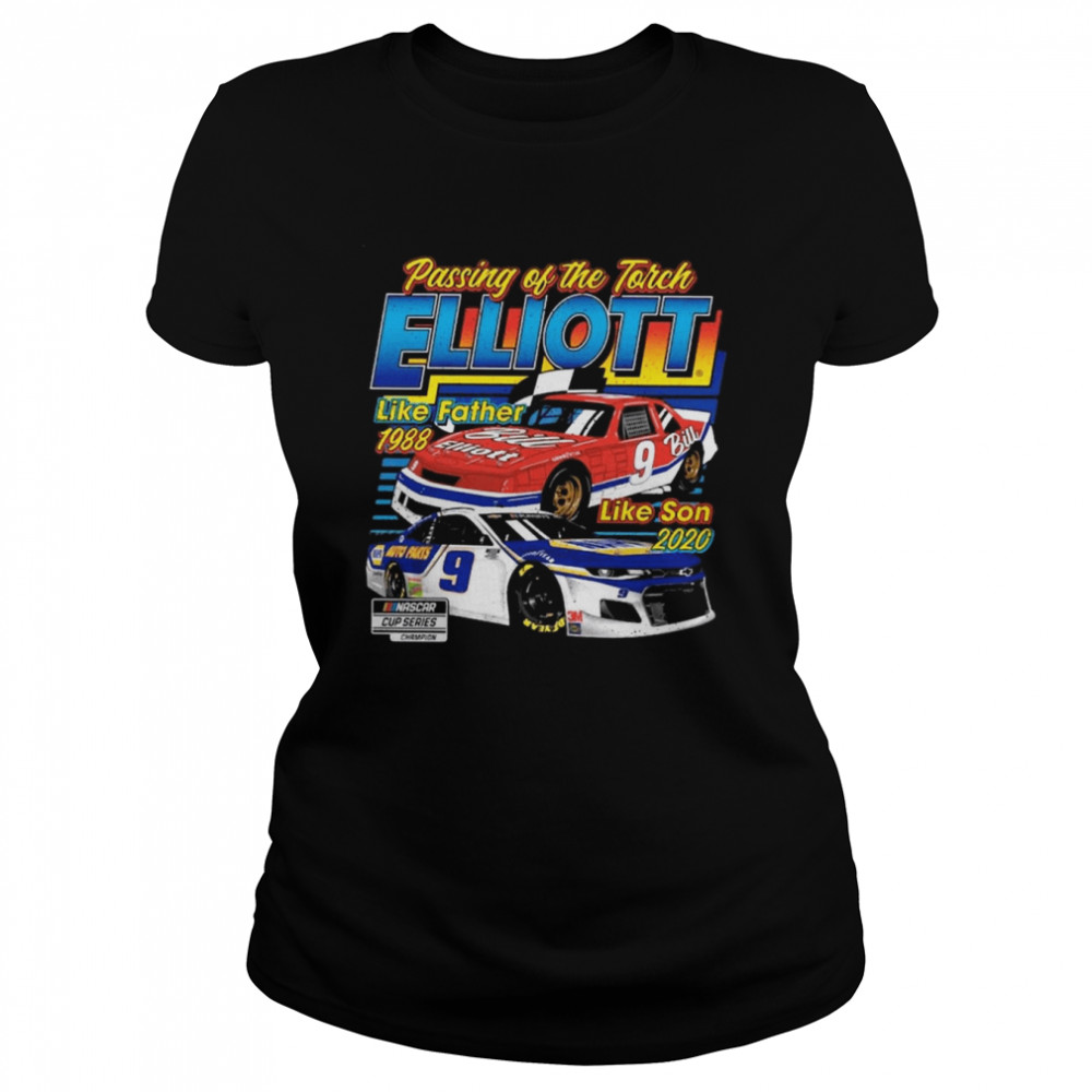 Vintage Bill Elliott 9 Retro Nascar Car Racing shirt Classic Women's T-shirt