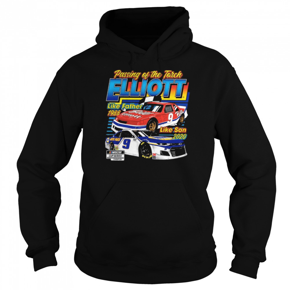 Vintage Bill Elliott 9 Retro Nascar Car Racing shirt Unisex Hoodie