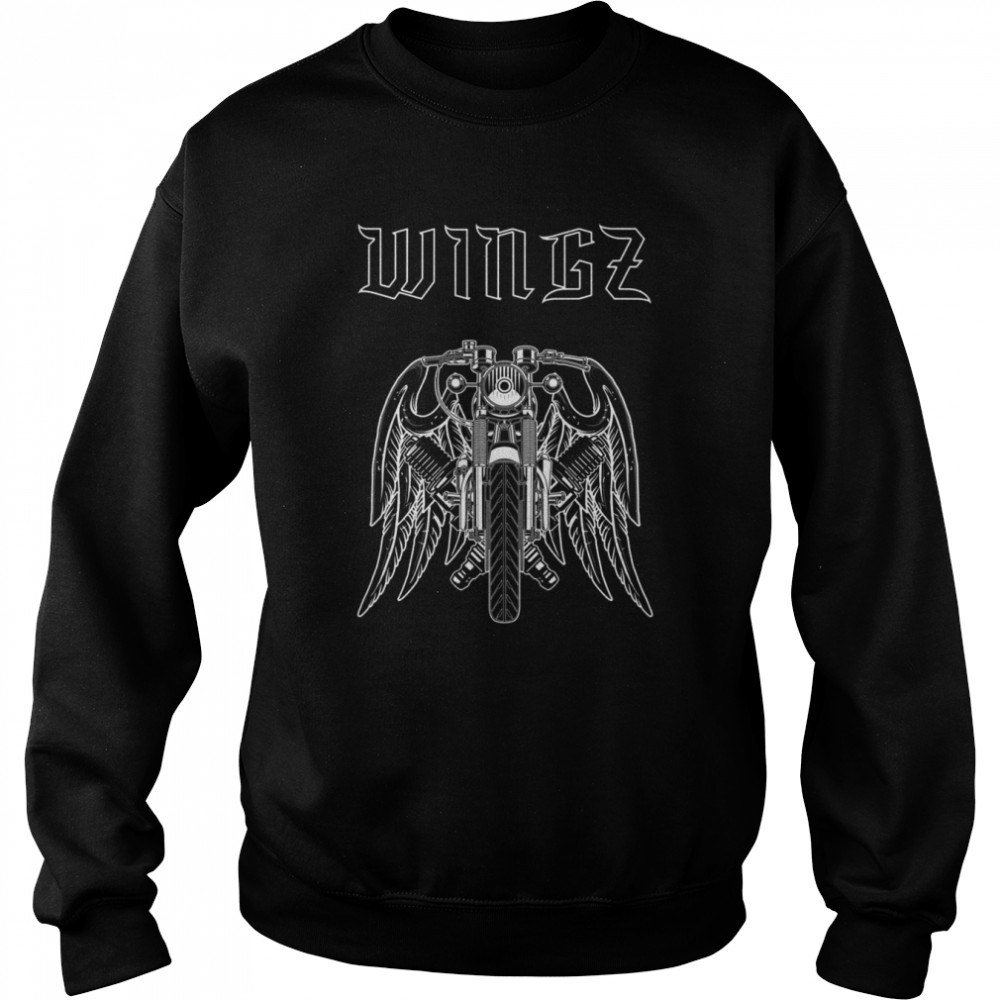 Wingz Café Racer Motorcycle shirt Unisex Sweatshirt