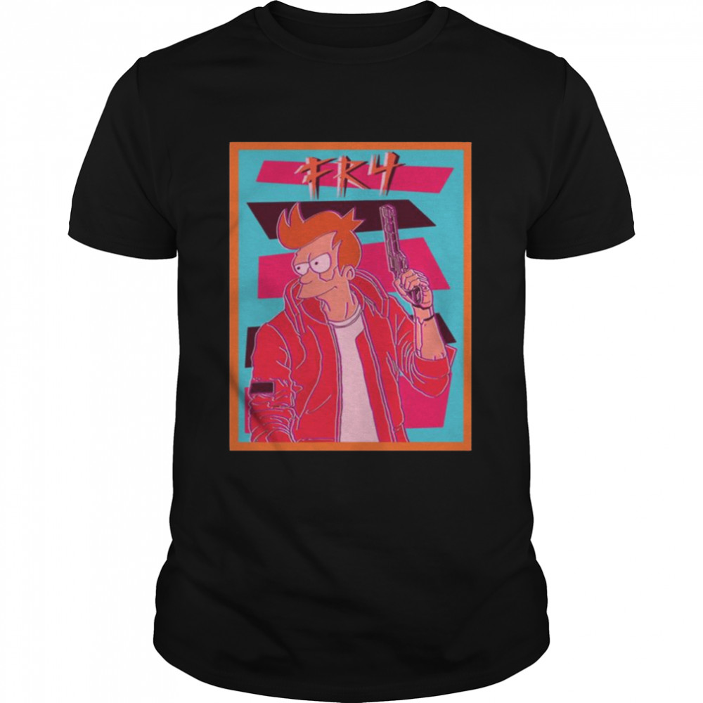 Fry Long Holding The Gun Futurama shirt