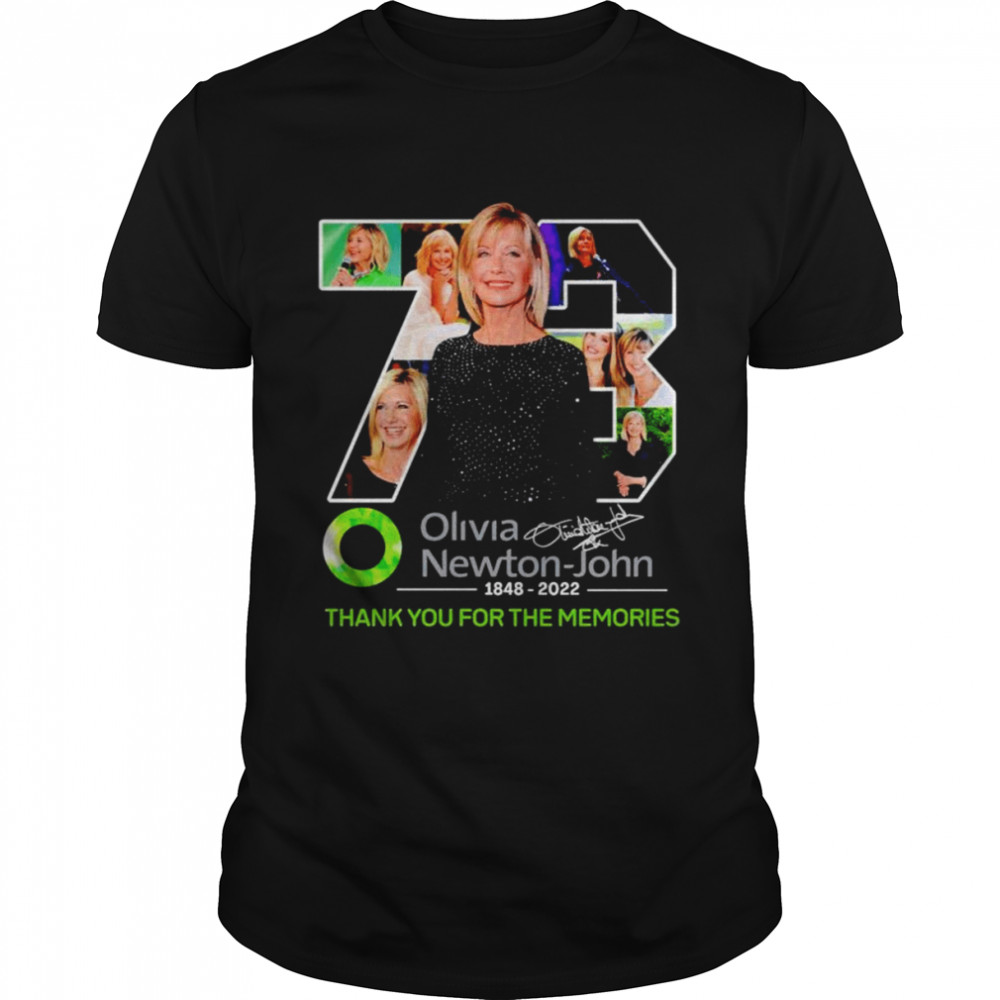 Olivia Newton John thank you for the memories signature shirt