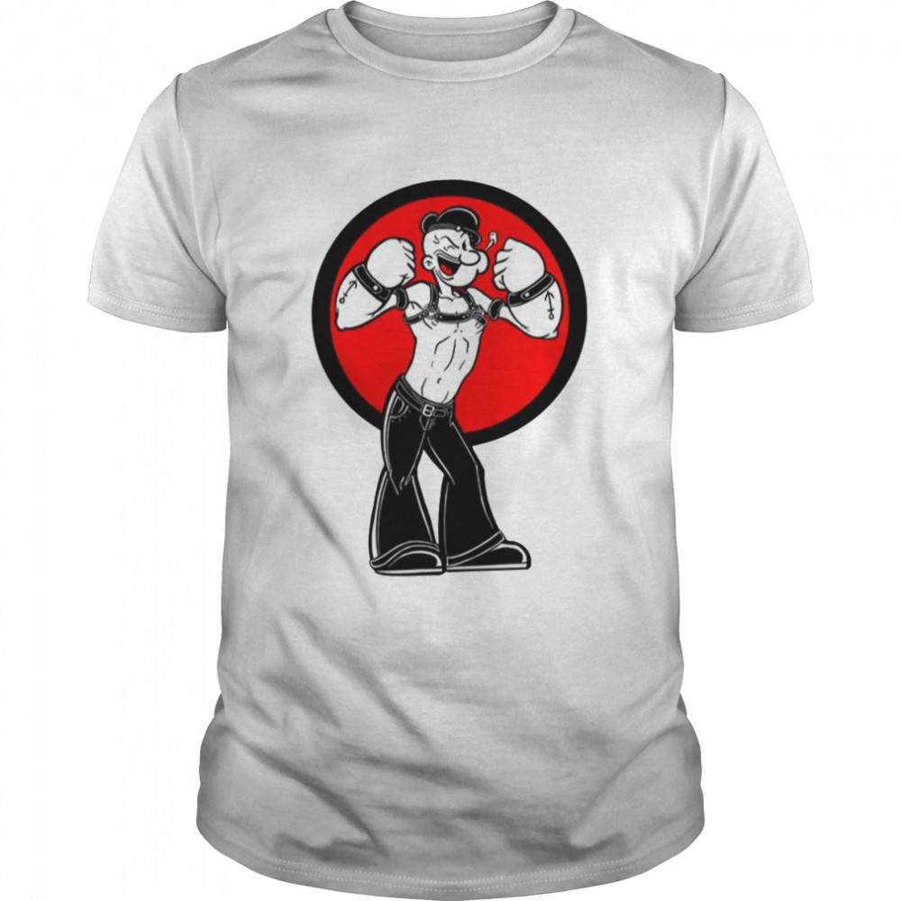 Red Art Funny Popeye The Sailor shirt