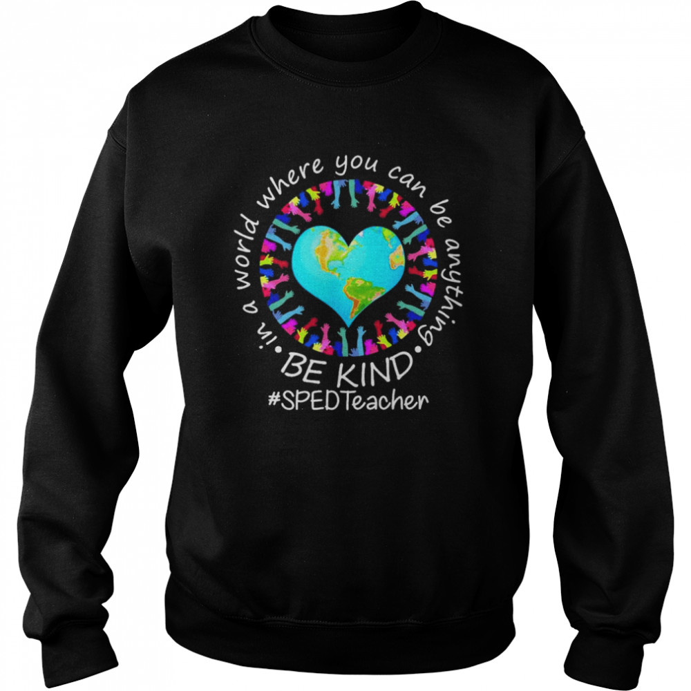 Be Kind In A World Where You Can Be Anything SPED Teacher  Unisex Sweatshirt