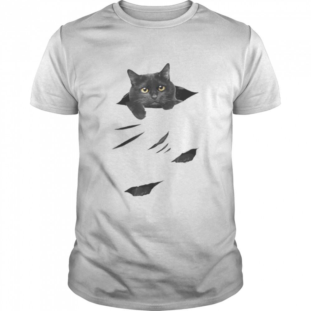 Black Cat Torn Shirt