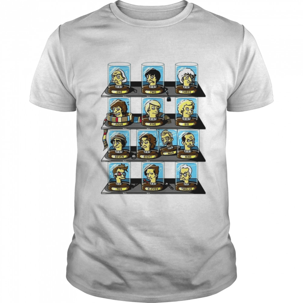 Doctor Who Simpsons Tv Show Parody Thirteen Doctors List T-Shirt