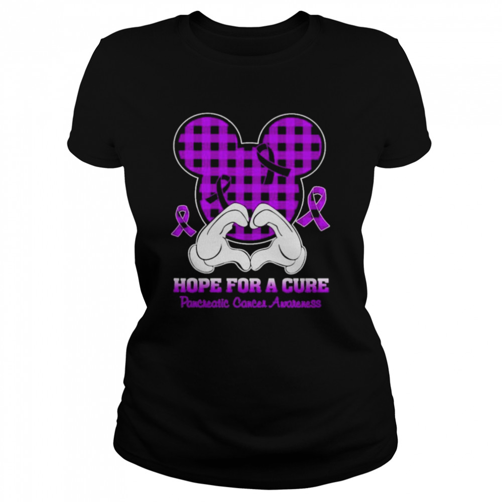 Mickey mouse Hope for a Cure Pancreatic Cancer Awareness shirt Classic Women's T-shirt