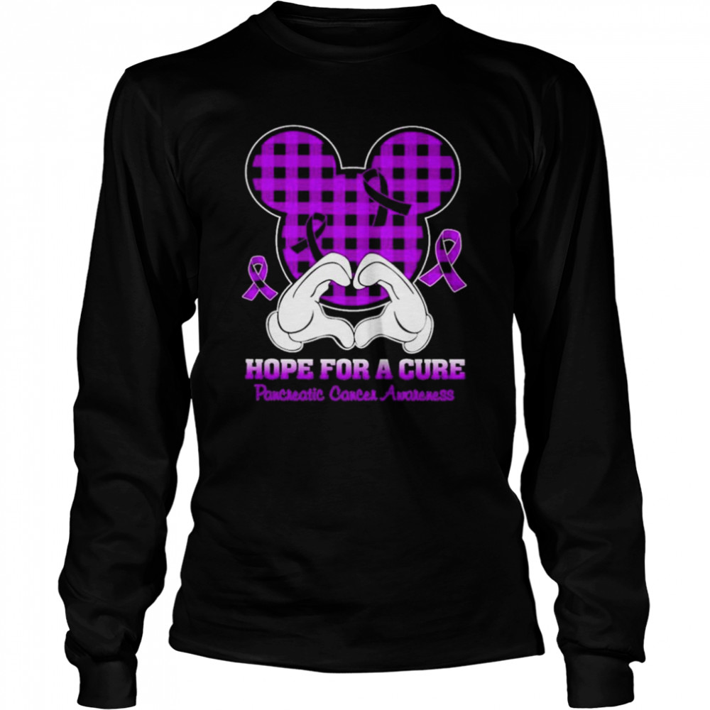 Mickey mouse Hope for a Cure Pancreatic Cancer Awareness shirt Long Sleeved T-shirt