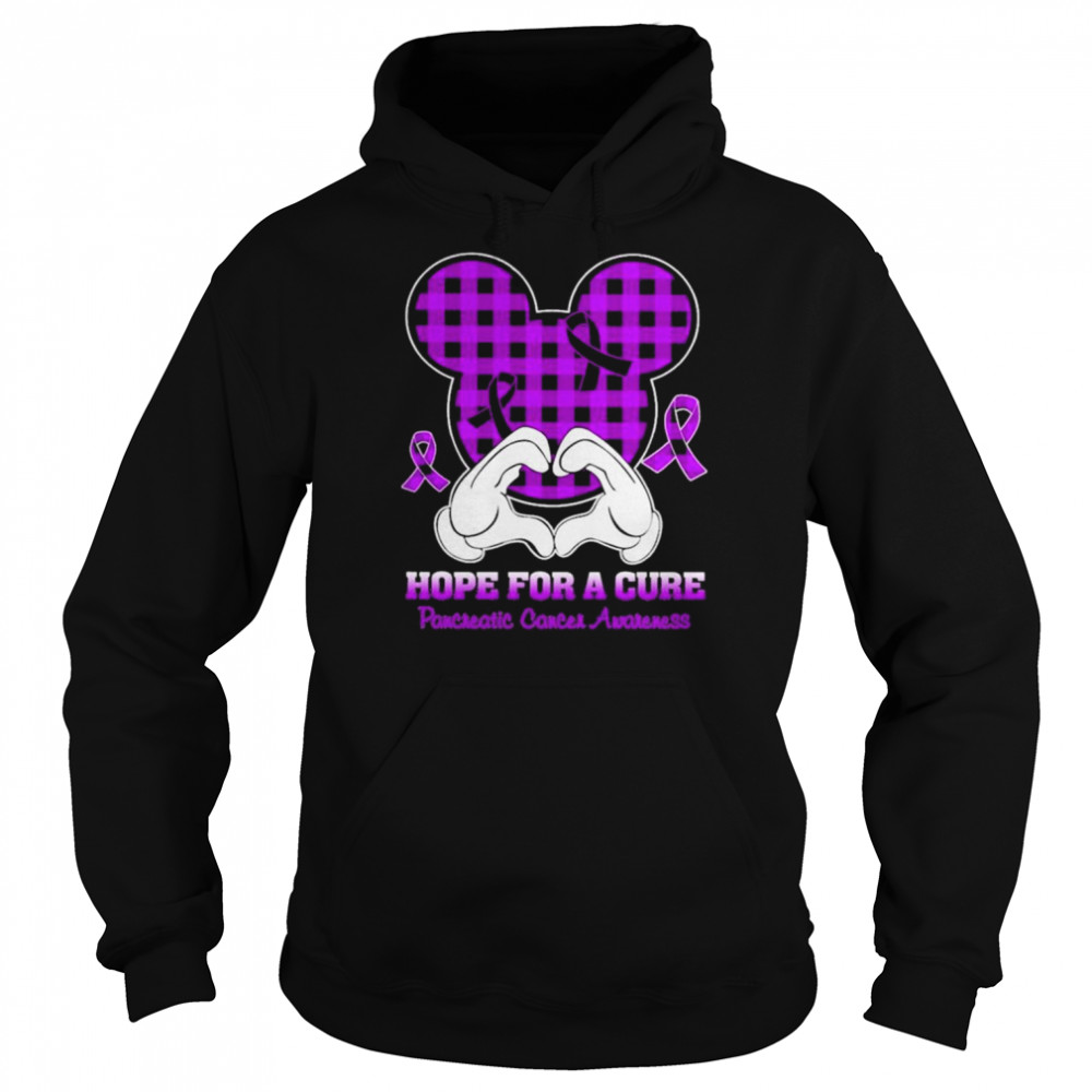 Mickey mouse Hope for a Cure Pancreatic Cancer Awareness shirt Unisex Hoodie