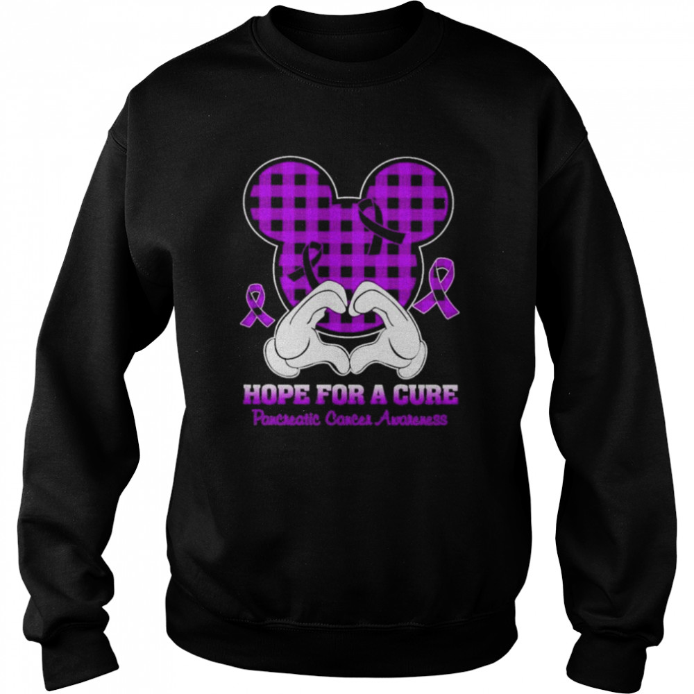 Mickey mouse Hope for a Cure Pancreatic Cancer Awareness shirt Unisex Sweatshirt