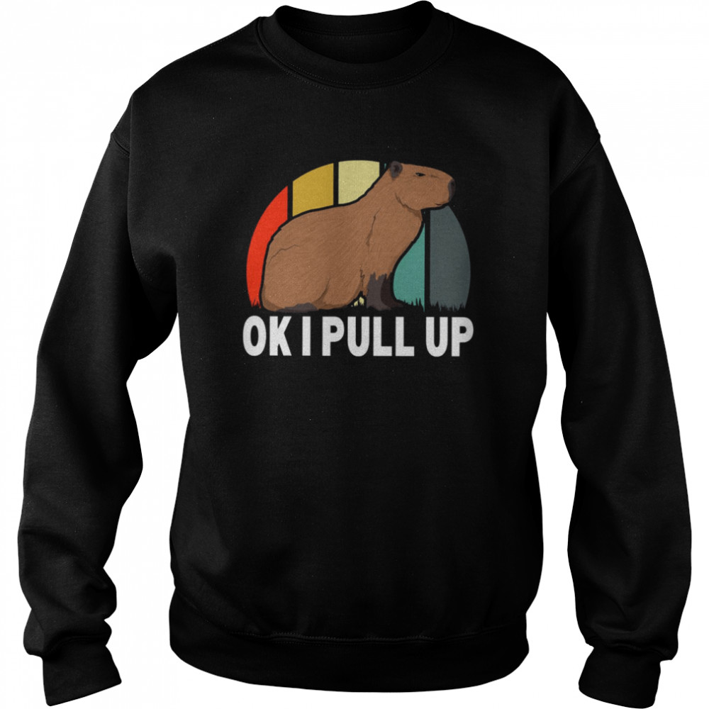 Ok I Pull Up Capybara Retro Vintage Funny Rodent Animal shirt Unisex Sweatshirt