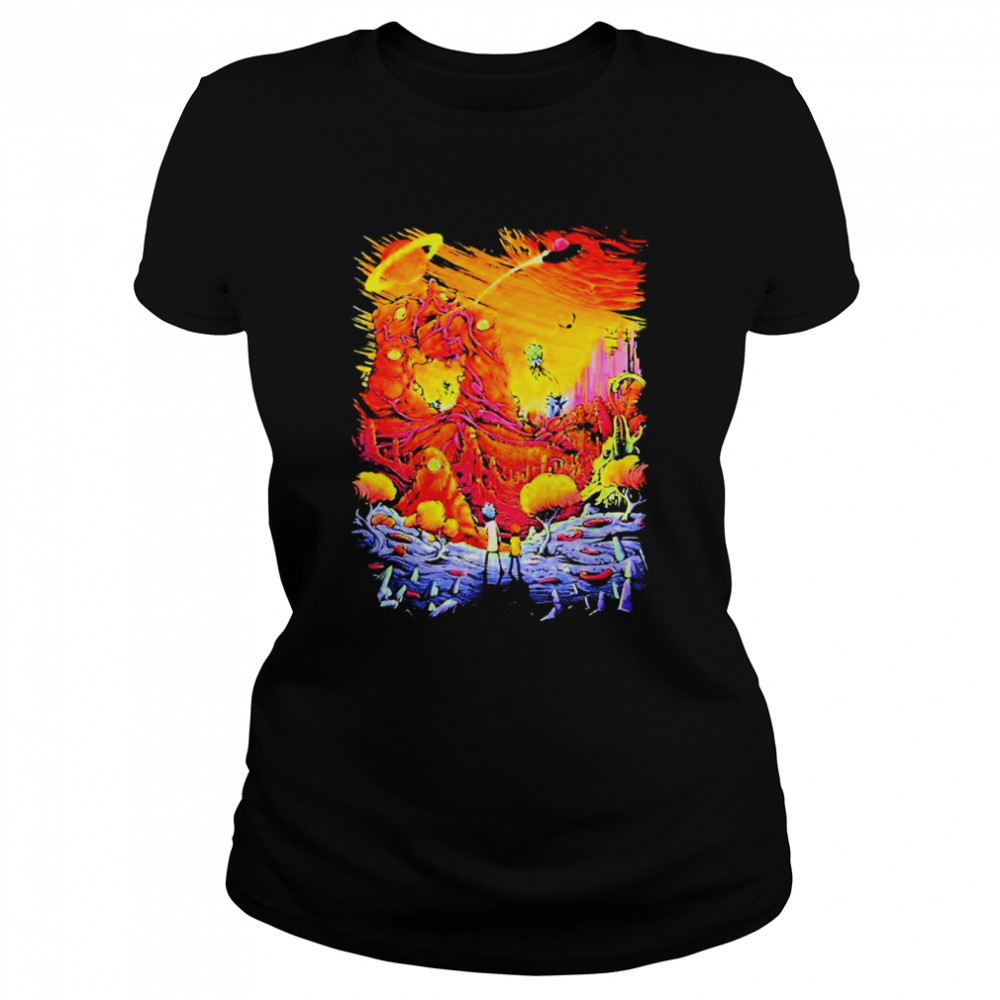 Rick And Morty Alien Landscape shirt Classic Women's T-shirt