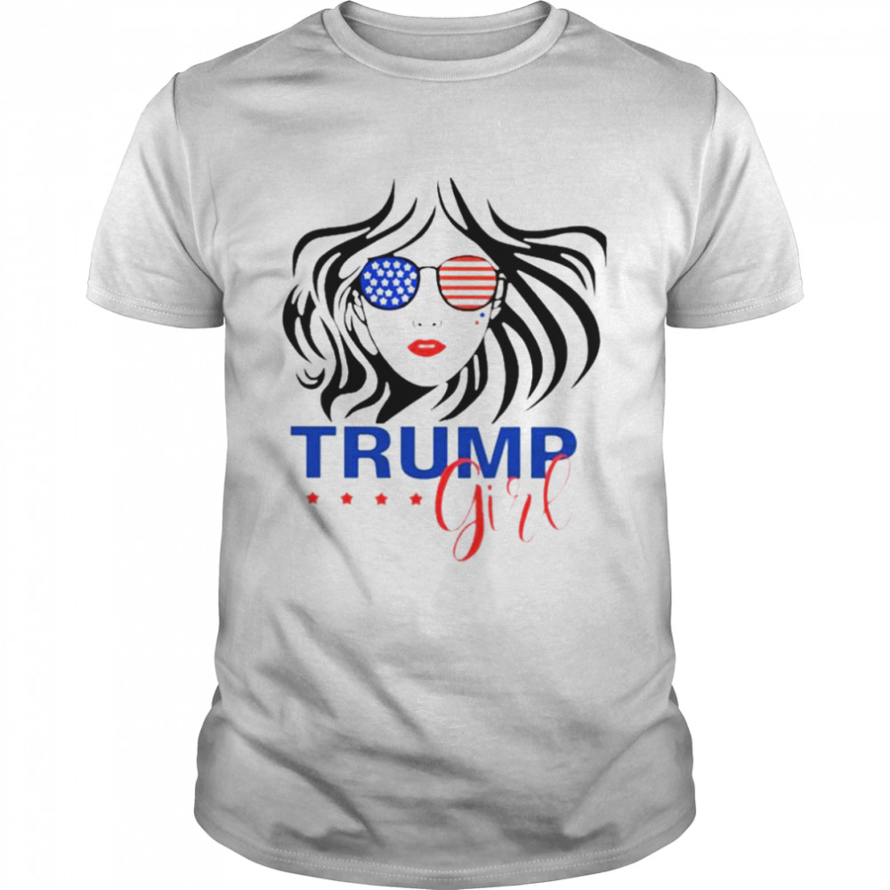 Trump girl glasses American flag shirt Classic Men's T-shirt