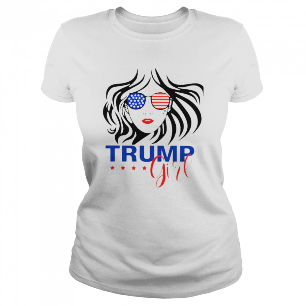 Trump girl glasses American flag shirt Classic Women's T-shirt