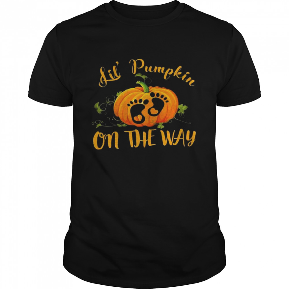Halloween mom to be lil’ pumpkin on the way shirt