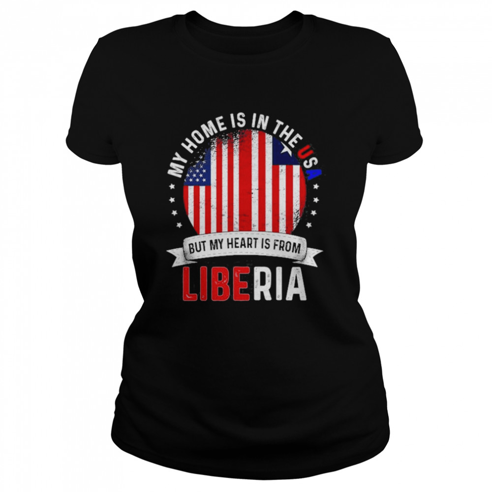 Liberian American Patriot Heart Is From Liberia Flag  Classic Women's T-shirt