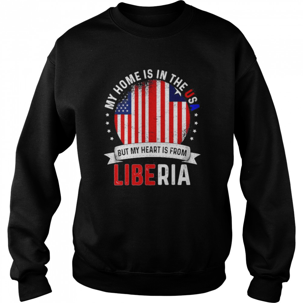 Liberian American Patriot Heart Is From Liberia Flag  Unisex Sweatshirt