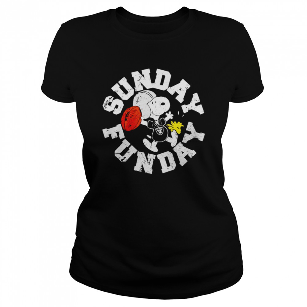Snoopy and Woodstock sunday funday Las Vegas Raiders shirt Classic Women's T-shirt