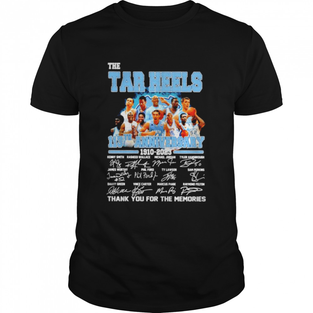 The Carolina Tar Heels team 113th anniversary 1910 2023 signatures shirt