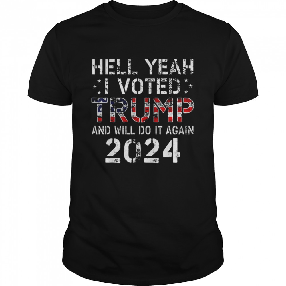 Trump 2024 I voted Trump flag maga American flag Trump 2024 shirt