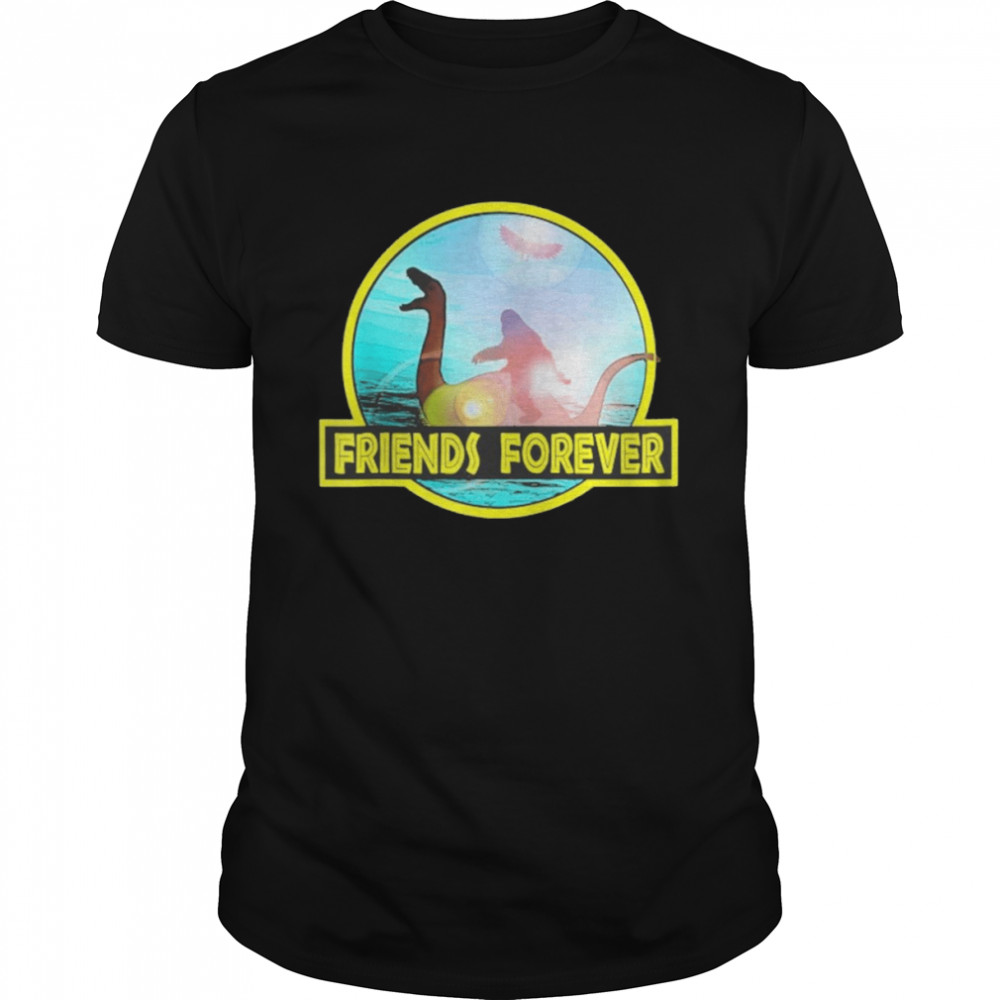Friends Forever Mothman Bigfoot Nessie Mysterious Monsters Zip Shirt