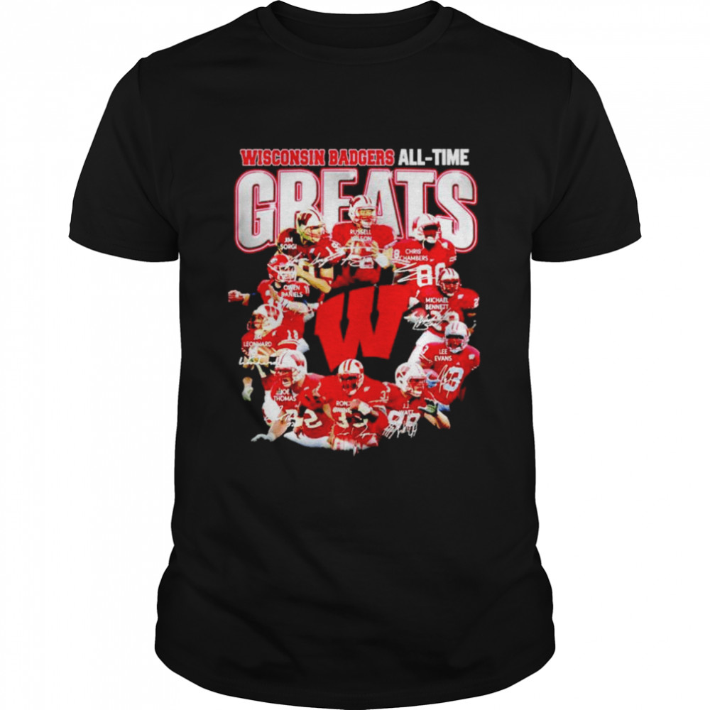 Wisconsin Badgers all-time greats signatures shirt