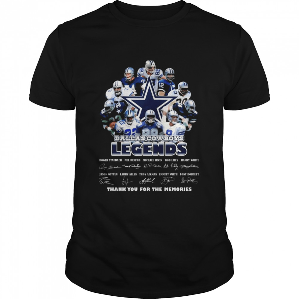 Dallas Cowboys Team Legends signatures thank you for the memories shirt