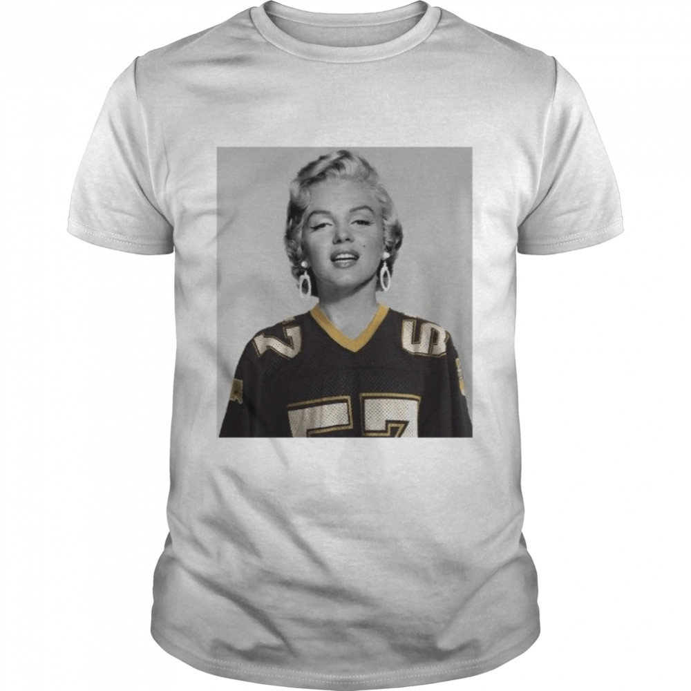 Marilyn Monroe Wearing New Orleans Saints Jersey shirt