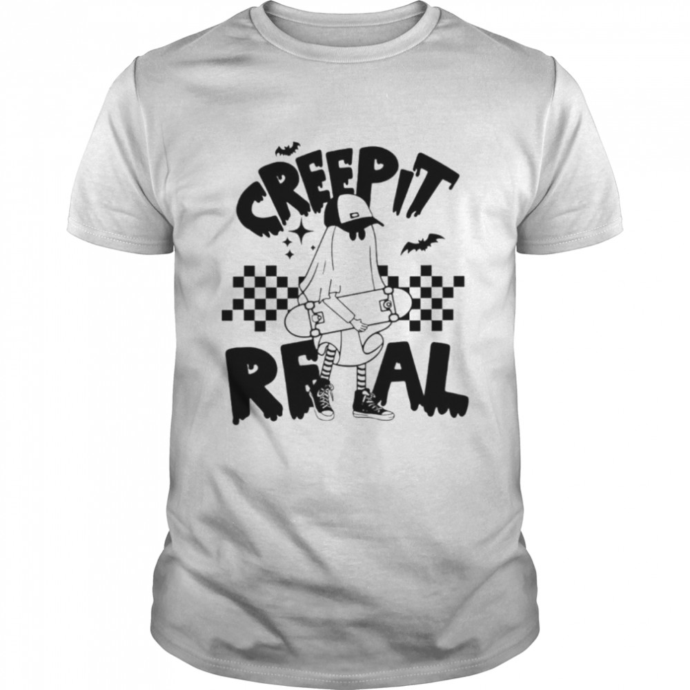 Ghost skateboard creep it real Halloween shirt Classic Men's T-shirt