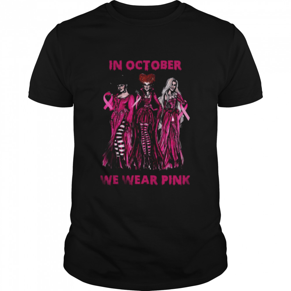 Hocus Focus In October We Wear Pink Halloween Breast Cancer Awareness shirt Classic Men's T-shirt