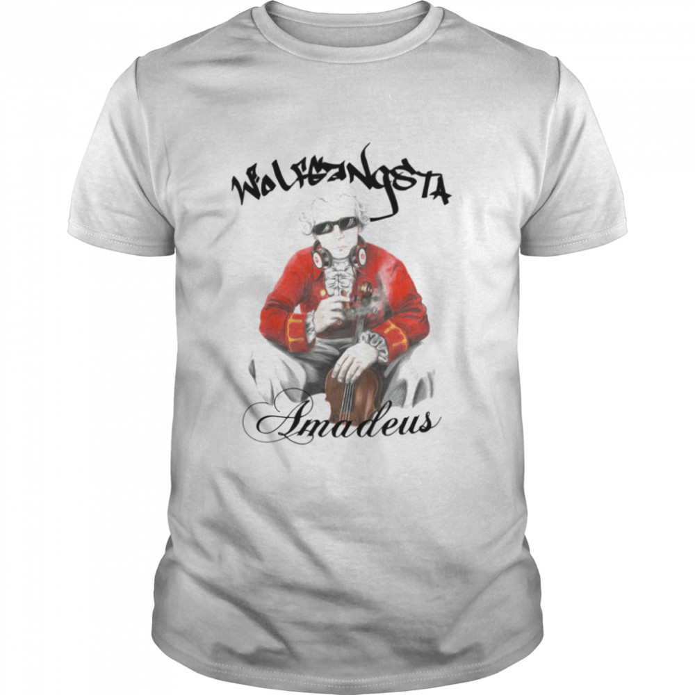 Wolfgangsta Amadeus Mozart Black Writing shirt