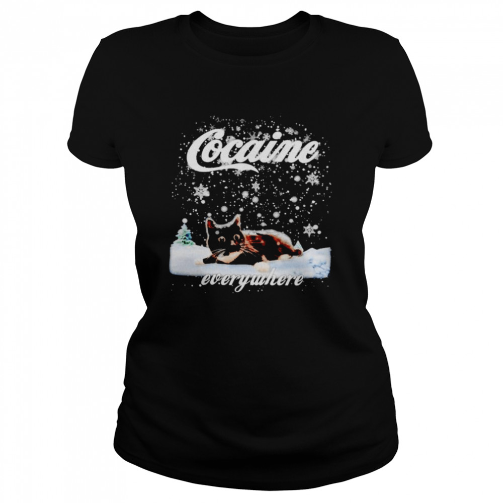 Black cat cocaine everywhere shirt Classic Women's T-shirt