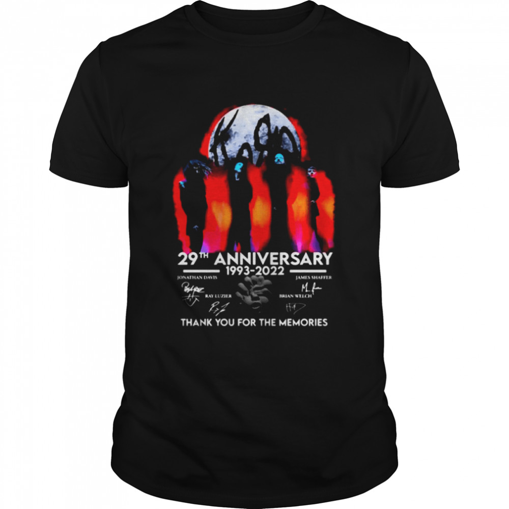 Korn 29th Anniversary 1993-2022 Signatures Thank You For The Memories shirt