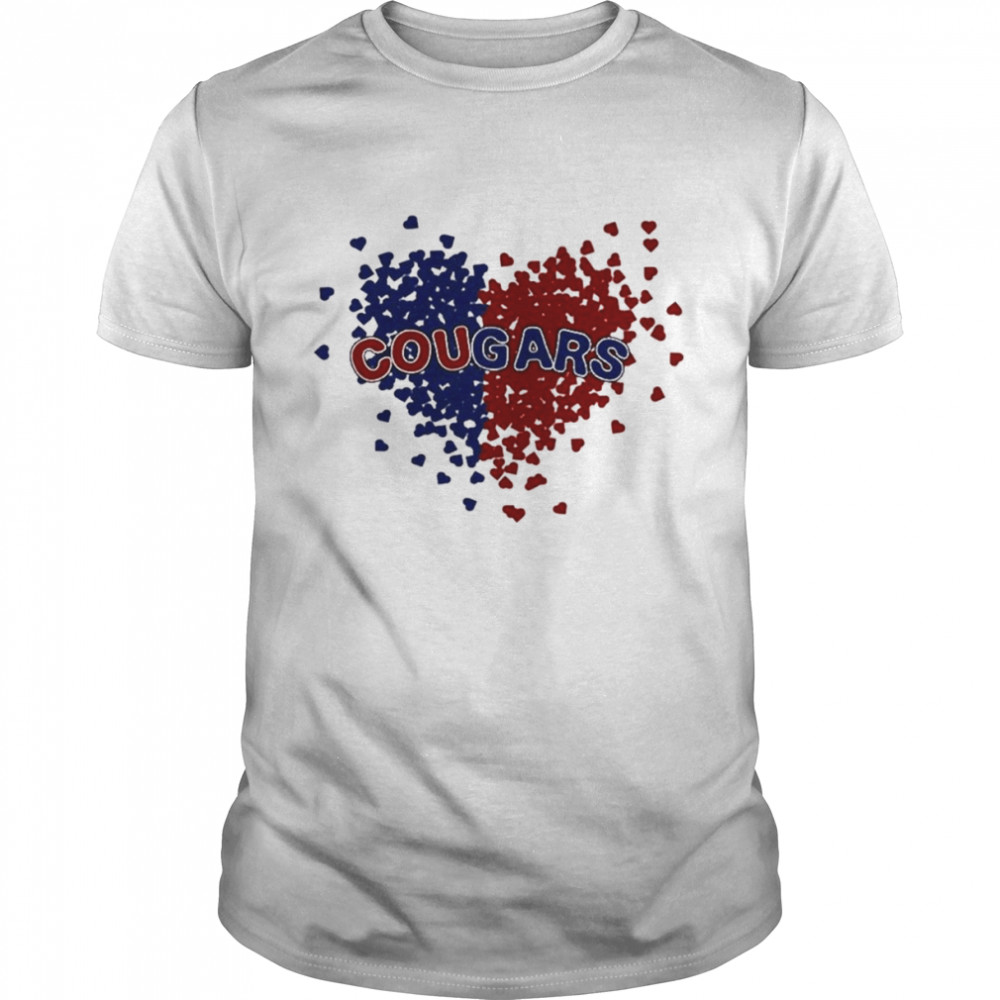Cougars in maroon and navy heart shirt Classic Men's T-shirt
