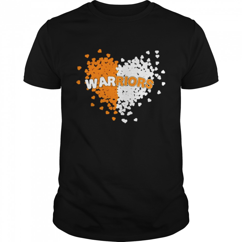 Golden State Warriors in orange and white heart shirt