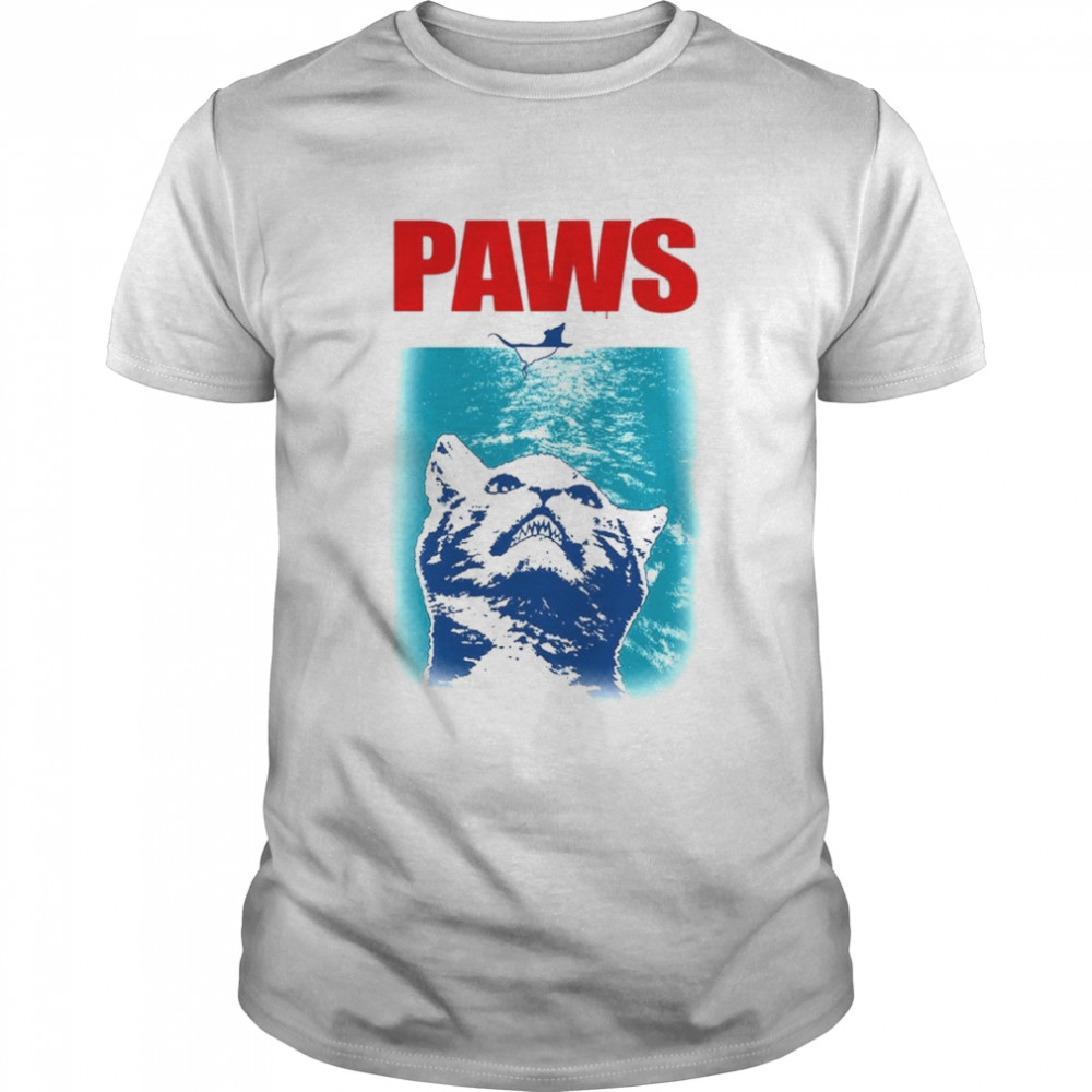 Paws Jaws Cat Design Meme Halloween shirt