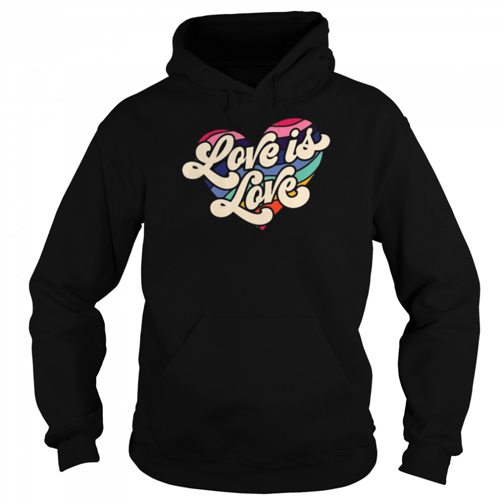 LGBT heart love is love shirt Unisex Hoodie