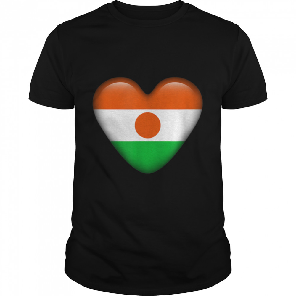 Niger Love Heart Country Flag T- B0B9SXF2GX Classic Men's T-shirt