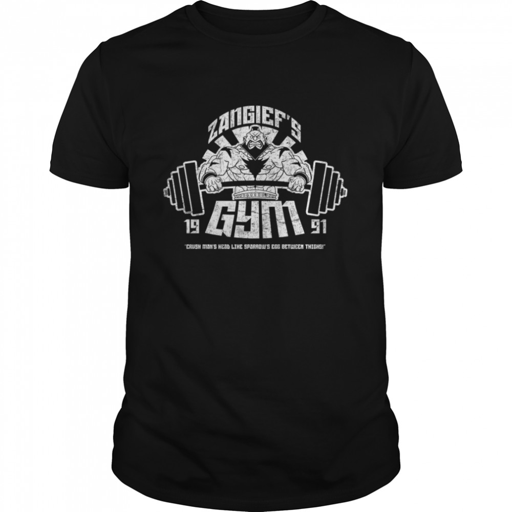 Crush Man’s Head Like Sparror’s Egg Between Thighs Zangief”s Gym Streetfighter 1991 shirt